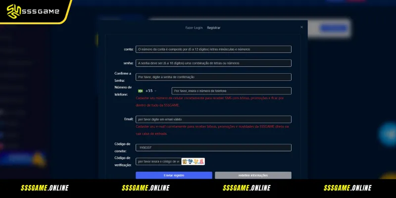 Guia Passo a Passo para Registro na SSSGAME