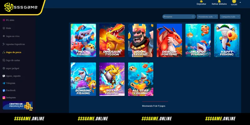 Títulos de jogos de pesca mais populares no SSSGame